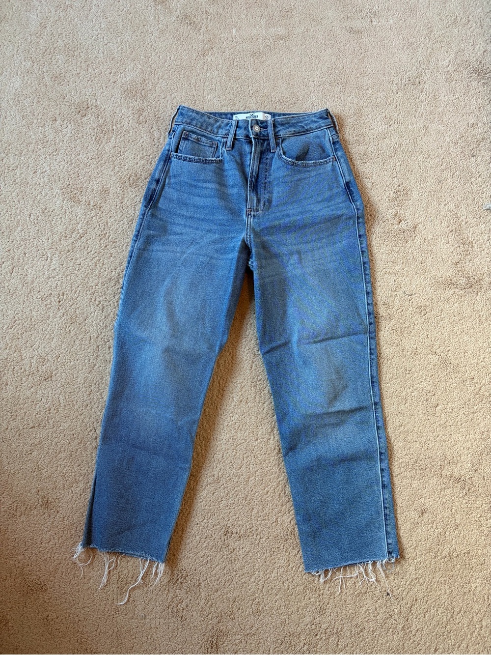 Hollister Medium Blue High-Rise Straight Leg Jeans